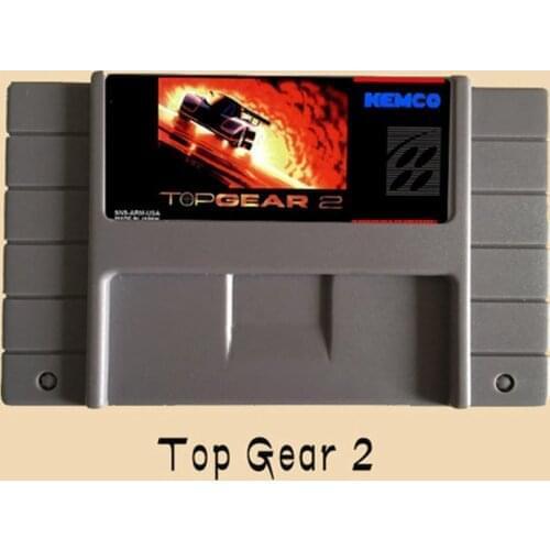 Top Gear 2 16 bit Big Gray Game Card For USA NTSC Game Player
