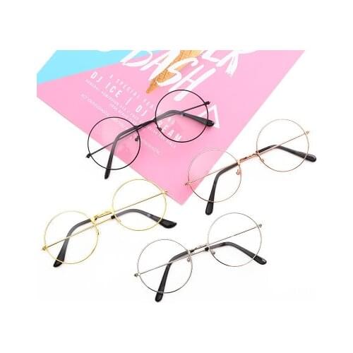 Japan Anime Harajuku Style Cute Girl Round Eyewear Frame Glasses Beautiful Young Woman PP Accessories