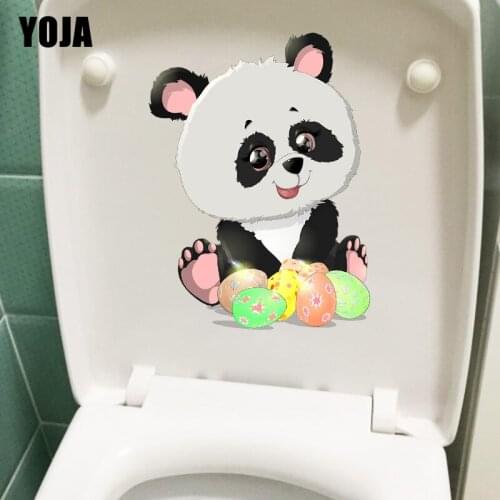 YOJA 18×22.8CM Easter Panda Childrens Bedroom Wall Stickers Lovely Aniaml WC Toilet Decoration T1-2754