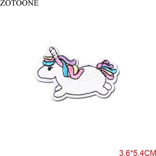 ZOTOONE 1Pc Unicorn Iron on Cute Patches for Clothing Applique DIY Pvc Patch Set Vetement Badges Stickers Sew Stripes on Clothes