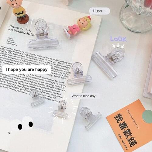 1 Pcs Creative Transparent Acrylic Long Tail Function Small Cute Dovetail Clip Color Fixed Folder Snack Sealing Clip Home Tools