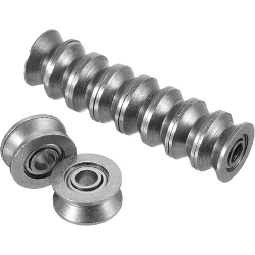 10pcs/set U Groove Ball Bearing Carbon Steel Ball Pulley Bearing Hardware 4X13X6mm