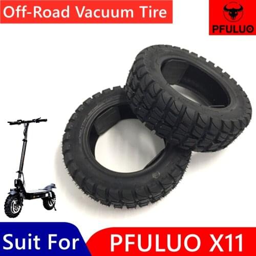 11 Inch Non-slip Off-Road Vacuum Tire for PFULUO X-11 KickScooter Smart Electric Scooter Solid Rubber Replacement Outer Tyre