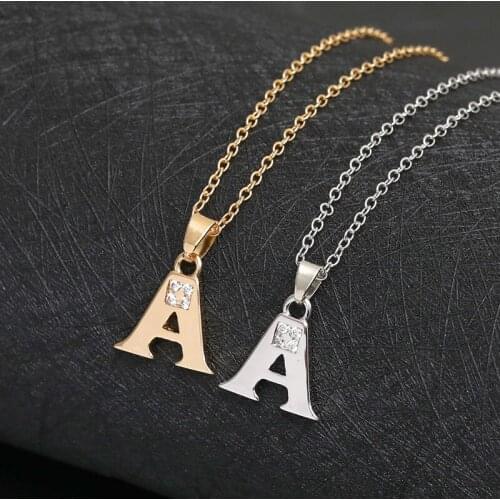 30pcs Lucky mom gift Letter A Family name Initial alphabet pendant Necklace Stainless steel alloy 26 English word sign jewelry
