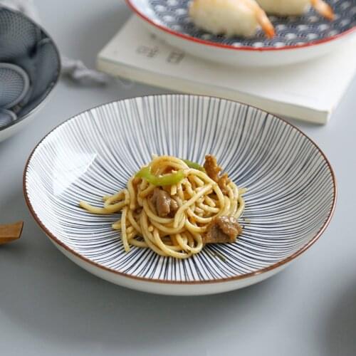 4 Pcs / Set 7 Inch Ceramic Plate Underglaze Round Shape Porcelain Tableware Rice Bread Butter Dessert CZY1011-4S