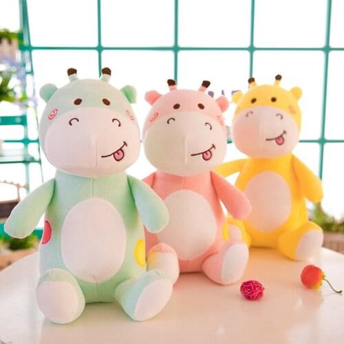40cm 50cm Lovely soft short plush sitting smiling face cartoon, giraffe plush doll, baby deer doll, birthday gift