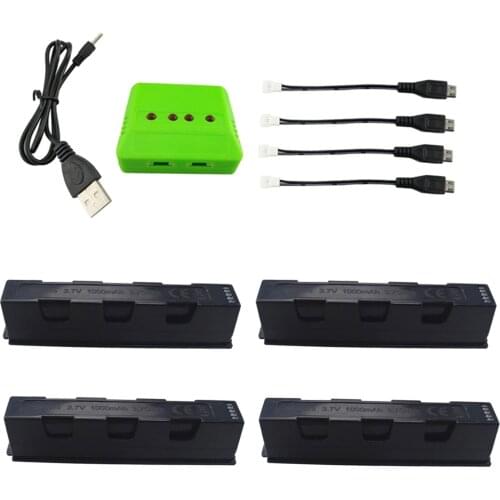 4x 3.7V 1000mah Lithium Battery Spare Parts for HS161 RC Quadcopter Aircraft