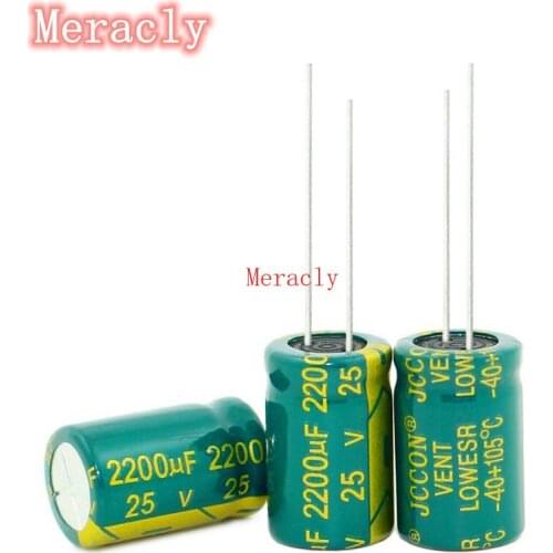 5PCS 25V 2200UF Aluminum electrolytic capacitors Own factory long life High frequency and low resistance best quality 20