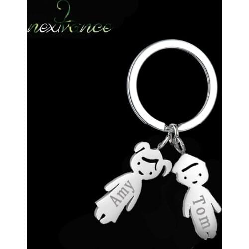 Nextvance Personalized Name Date Keychain Boy Girl Child Family Stainless Steel Key Ring Kid Pendant Gift For Man Women Jewelry