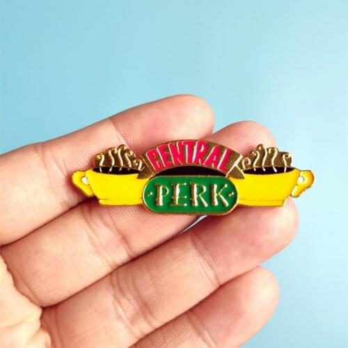 TV Show Friends Central Perk Coffee Time Brooches For Women Men Alloy Brooch Pin Trinket Breastpin
