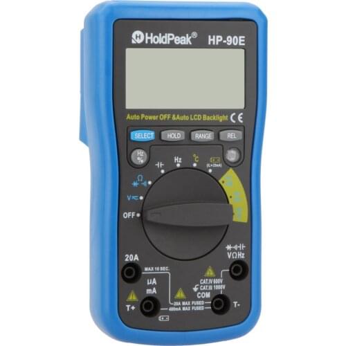 HoldPeak HP-90E Auto Range Digital LCD Multimeter DMM Temperature Meter Battery Multitester Multimetr Medidor Dijital Multimetre