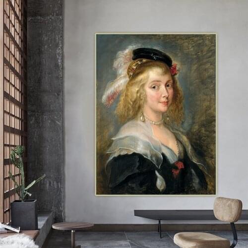 Citon Peter Paul Rubens《Helena Fourment》Canvas Art Oil Painting Artwork Poster Decorative Picture Wall Decor Home Decoration