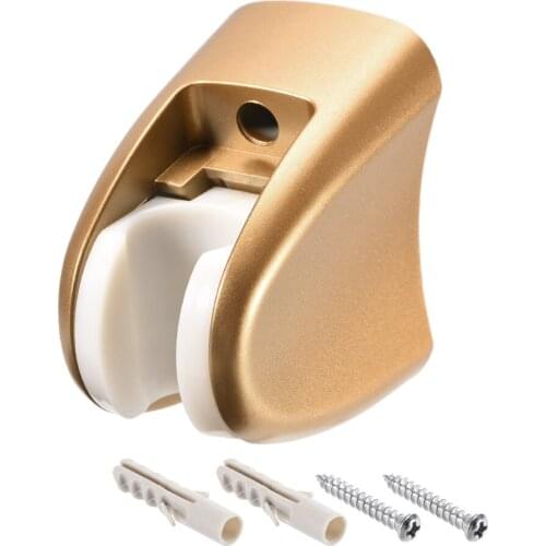 Uxcell Shower Head Holder Adjustable ABS Wall Mount Handheld Shower Bracket Gold Tone