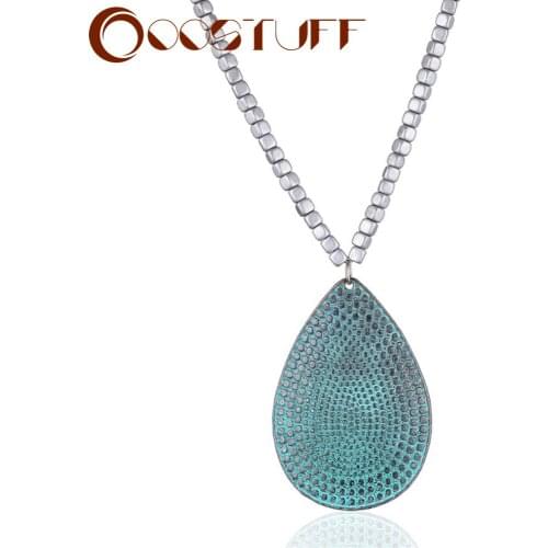 Statement Necklace Green Pendant Jewelry for Women Long Necklaces necklaces & pendants women collares mujer choker kolye bijoux