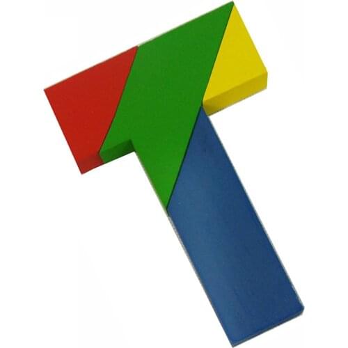 Toys for children Wooden Letter T Tangram Jigsaw Brain Teaser Educational Kids Toy