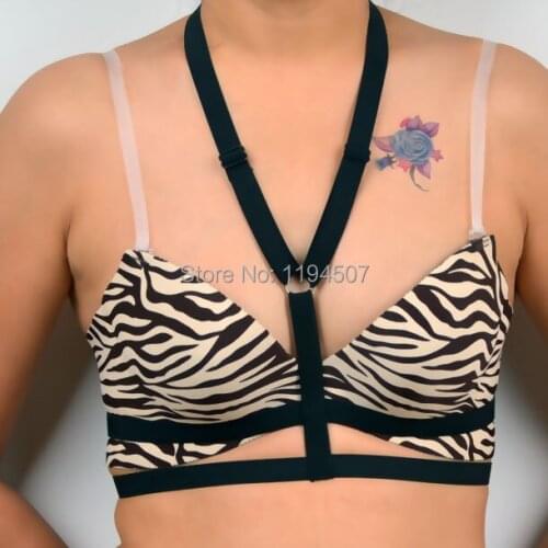 Cage Harness - Black Body & Chest Harness with elastic Straps