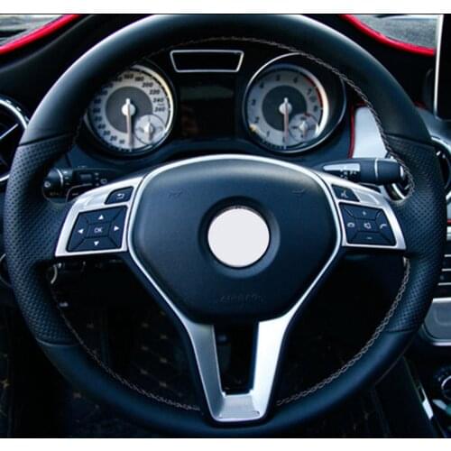 Steering Wheel Buttons Frame Decoration Cover Trim 2Pcs For Mercedes Benz E Class W212 2011-2015 Stainless Steel