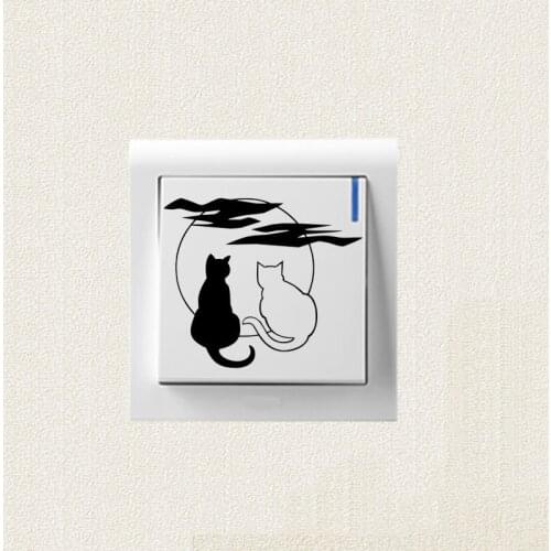 CATS MOON Personalized Cartoon Switch Sticker High Quality Wall Decals 2SS0394