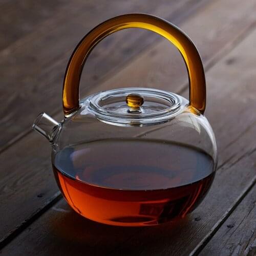 Creative Heat Resistant Apple Shape Glass Tea Pot Flower Tea Set Puer kettle Coffee Teapot 780ml