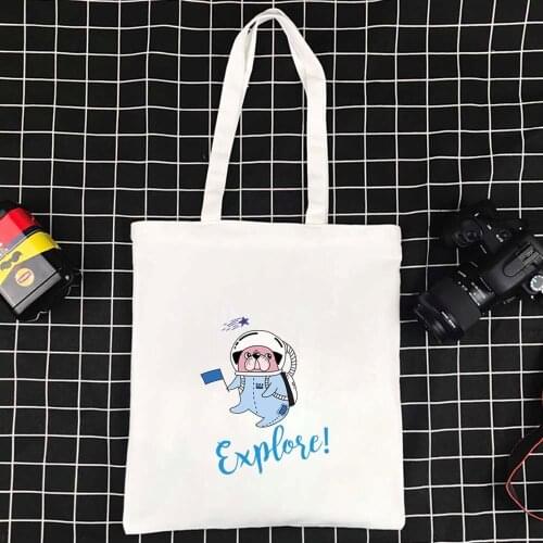 Reusable Womens Bag Eco-friendly Canvas Bags High Quality Foldable Handbag High Capacity Casual Supermarket Shopping Bag