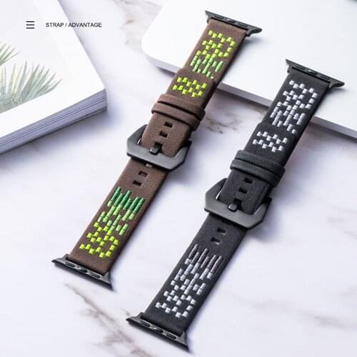 Fashion Scrub Leather Strap for Apple Watch Band Series SE 6 5 4 3 2 44MM 40MM 42MM 38MM Replacement Bracelet for iWatch Belt