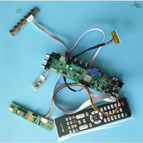 Kit For M141NWW1-001/M141NWW1-101 1 CCFL Digital HDMI LCD Panel Controller board TV VGA USB AV 30pin remote DVB-T 1280X800 14.1"