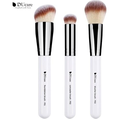 DUcare 3pcs Makeup Brushes Set Multifunctional Concealer Powder Foundation Brush Eye Shadow Professional Blush Makeup Brush Tool