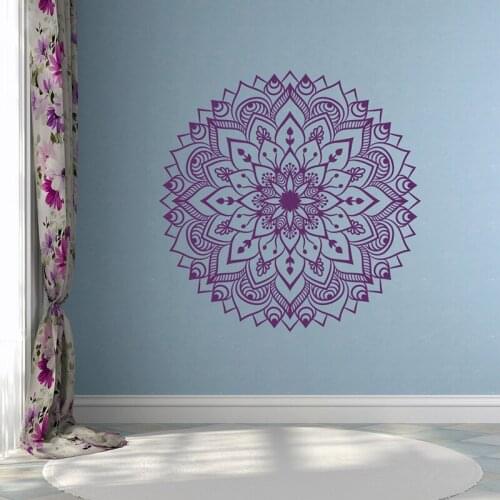 Wall Decal Mandala - Removable Decals For Walls- Zen Hippie Yoga Decal Boho Bohemian Bedroom Yoga Studio Decor Mandala A12-018
