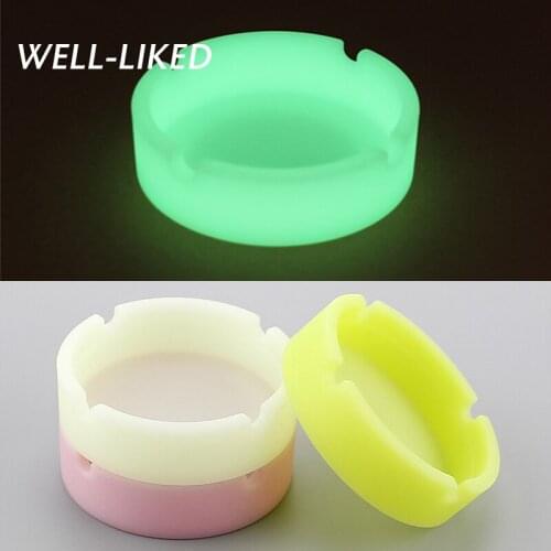 New Arrival Luminous Ashtray For Smoking Cigarette Cigar Silicone Soft Round Square Ashtray Smoking Accessories Wholesale