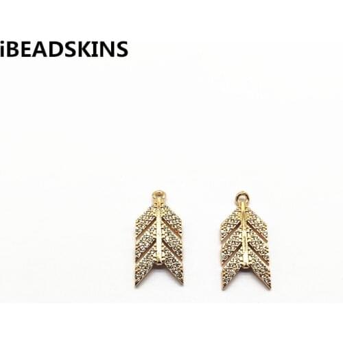 New arrival! 24x11mm 30pcs Zircon Leaves shape charm/Connectors for Necklace,Earrings parts,Accessories,hand Made Jewelry DIY