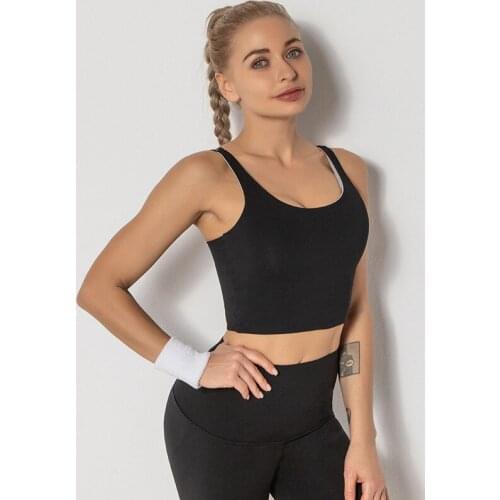 New Strappy Gym Crop Tops Yoga Sport Bras Tops Anti-sweat Padded Women Fitness Sports Tank Top Gym Running Vest Sportswear