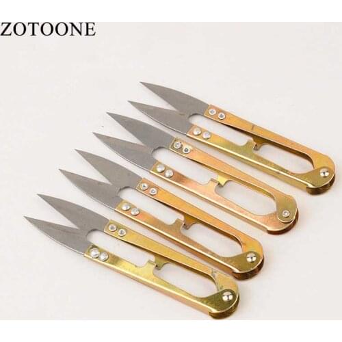 ZOTOONE Steel Craft Embroidery Trimming Scissors Sewing U Yarn Mini Scissors Gold DIY Apparel Sewing& Fabric Tailors Scissors C