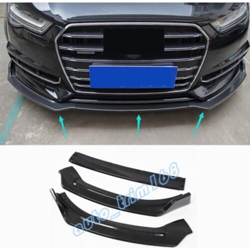 ABS Carbon Fiber Front Bumper Chin Lip Spoiler Protection For Audi A6 C7 2016-2018 Car Styling Accessories