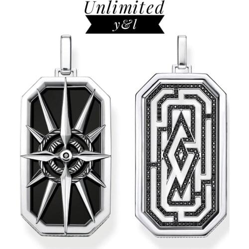Pendant Maze Compass Star Edgy Symbolic Labyrinth Lucky Jewelry 925 Sterling Silver Accessories Dog Tag Gift For Woman Men 2020