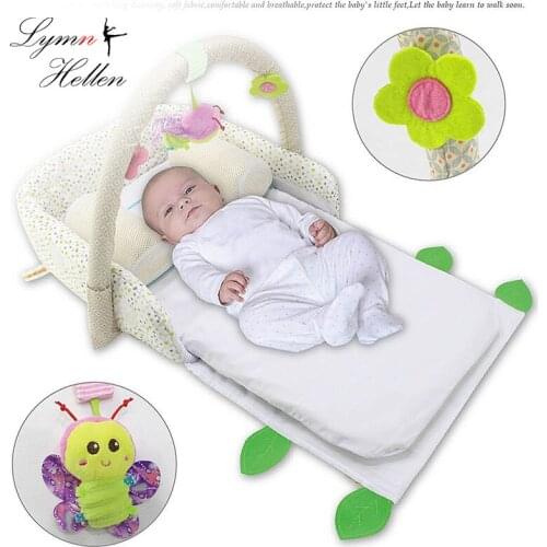 Portable Baby Foldable Infant Bed Newborn Crib Head Shaping Pillow Soft Mattress Comfortable Waterproof Development Travel Crib