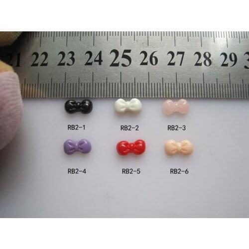 RB2 30pcs/bag Resin Round Head Bow Nail Art Decoration Nail DIY Deco Resin Bow without Rhinestone