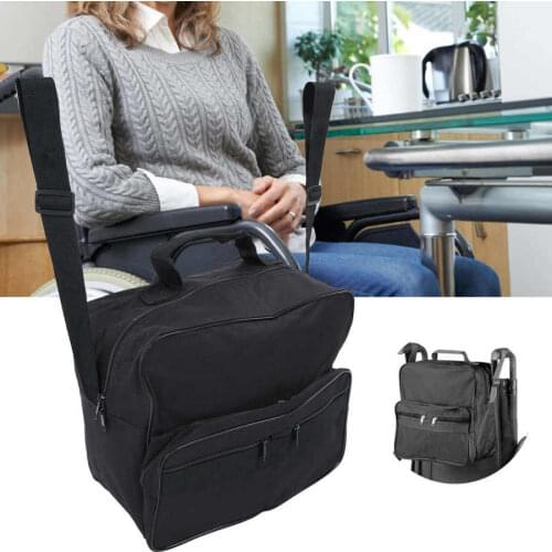 Wheelchair Bag Portable Large Capacity Waterproof Wheelchair Accessories Storage Bag Shopping Mobility Storage Handbags Black