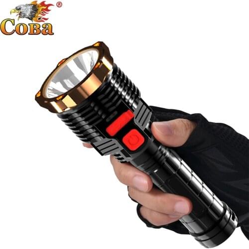 Super Bright LED Flashlight 4 Lighting Modes Led Torch Built In Large Cacpcity Battery for Night Riding Camping Hiking Hunting
