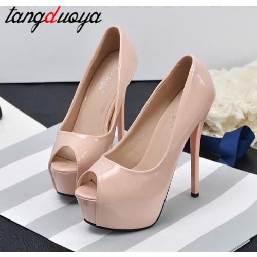 Platform heels women Sexy Summer shoes Peep Toe Thin Heels shoes pumps Lady Wedding Party Super High 14cm shoes sexy high heels