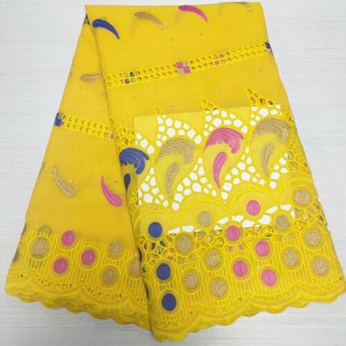 Party Q High Quality African Nigerian Tulle Lace Fabric Swiss100% Cotton Fabric Embroidered Damask Wedding Party Gown Dress