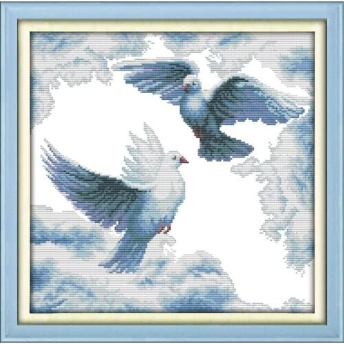 Everlasting Love The Peaceful White Dove Chinese Cross Stitch Kits Ecological Cotton Stamped DIY New Year Decorations For Home