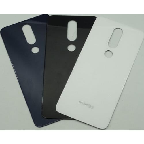 Back Glass For Nokia X5 X6 X7 2018 5.1 plus 6.1 Plus 8.1 Back Housing Case Rear Glass Panel Door Battery Cover with Adhesive