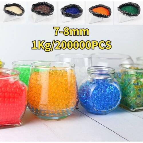 1Kg/7-8MM Gel Blaster Toy Gun Water Bomb Accessories Bullet BB Pistol Submachine Gun Children Boy Toy Soft Beads Color Red Blue