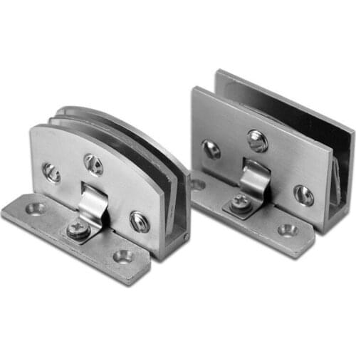 2pcs Wine Cabinet Glass Hinge Zinc Alloy Punch-free Cake Display Case Door Hinges for 5-8mm Glass Furniture Hardware Accessories