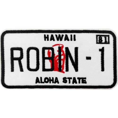 3.75'' Ferrari Licence Plate Embroidered Patch Magnum P.I. Hawaii Vietnam Tom Selleck