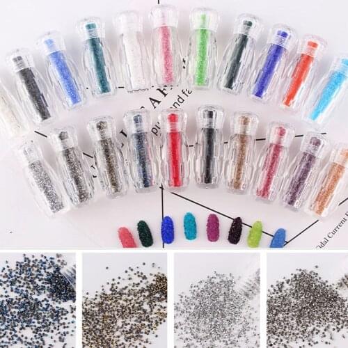 3500pcs 20 Colors Mix Mini Caviar Beads Tiny Micro Crystal Rhinestones Nail swarovsky Glass Colorful 3D Nail Art Decorations