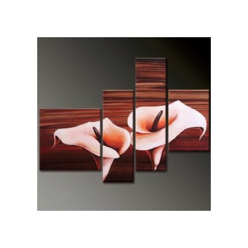 4 Pieces Hand Painted Oil Painting Lordly Callas-Modern Oil Painting On Canvas Art Wall Decor-Floral Oil Painting Wall Art