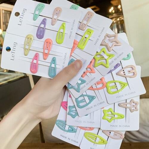 8pcs/lot Girly Paint All-match BB Clip Women Children Sweet Hairpins Hair Clips Pins Accessories Barrettes Headdress Hairclip