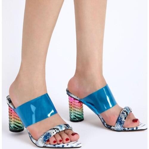 927-6 Transparent Candy Solid Color High Heels for Girls Female High Heeled Shoes Women Pumps Italian Woman Sandals