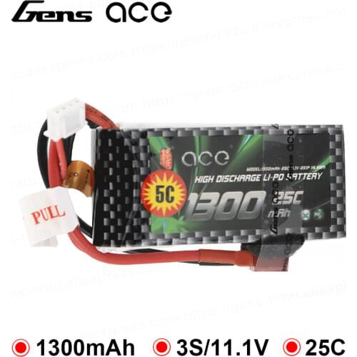 Gens ace Lipo Battery 11.1V 1300mAh Lipo 2S 3S 25C RC Battery Pack Deans Plug RC Helicopter RC Plane Famous Brand High Quality